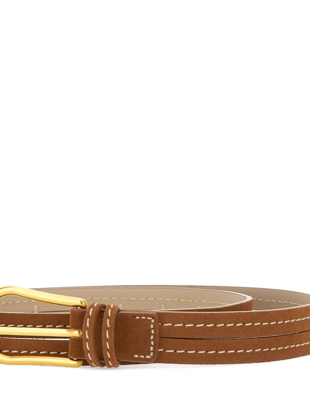 GIANNI CHIARINI Suède en leren riem met gesp Bruin