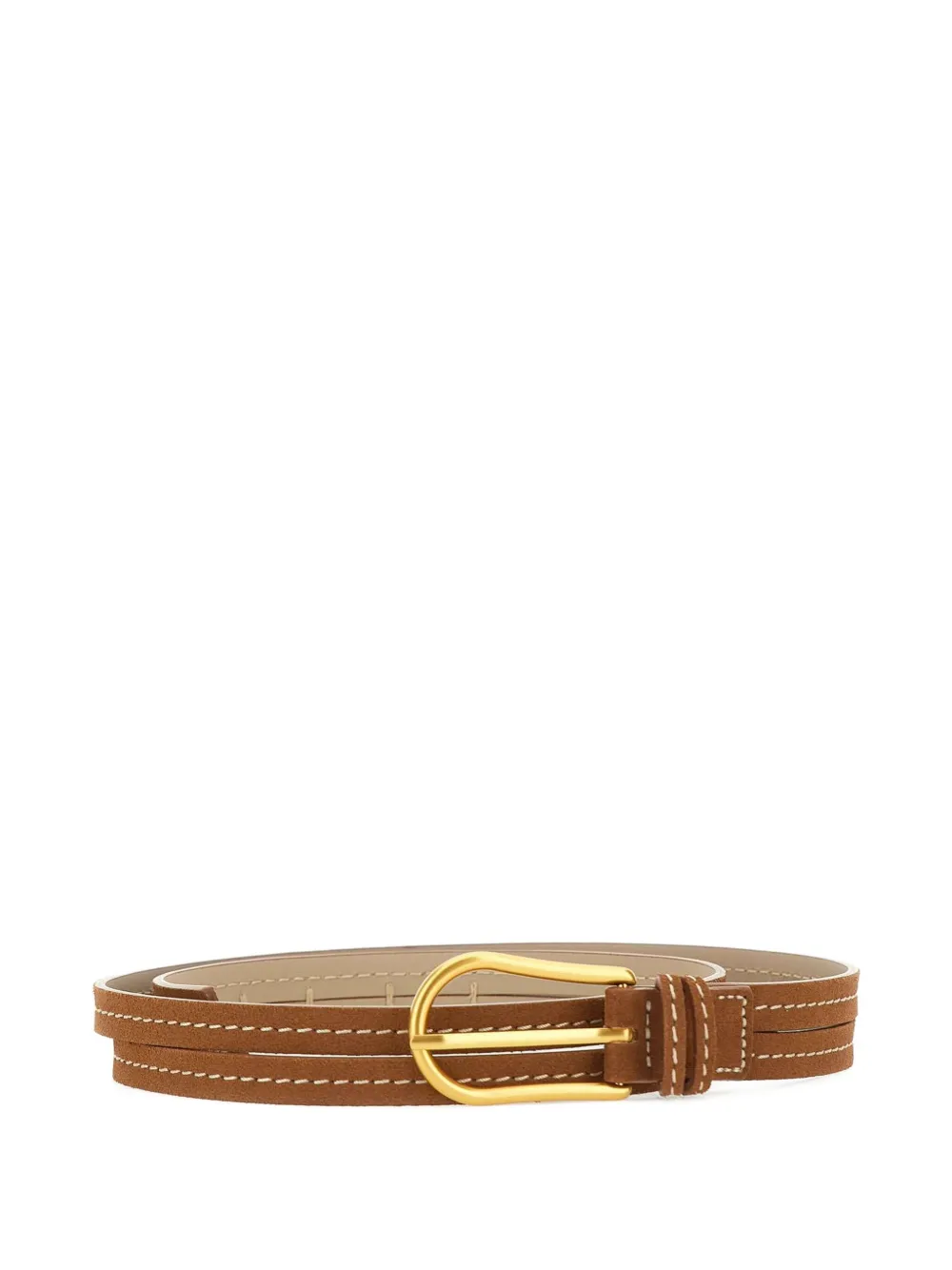 GIANNI CHIARINI Suède en leren riem met gesp Bruin