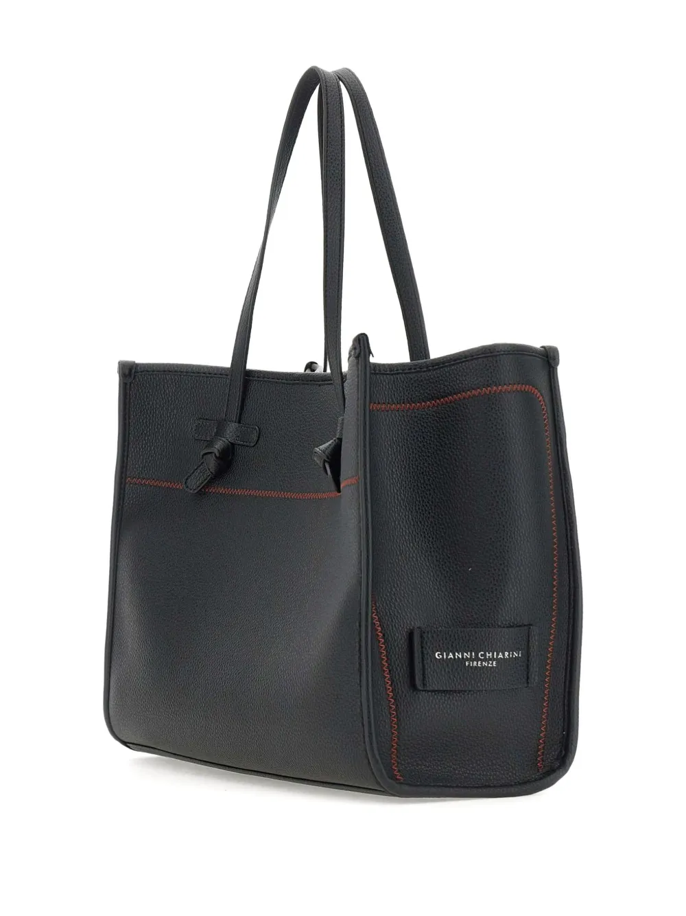 GIANNI CHIARINI Marcella leren shopper met textuur Zwart