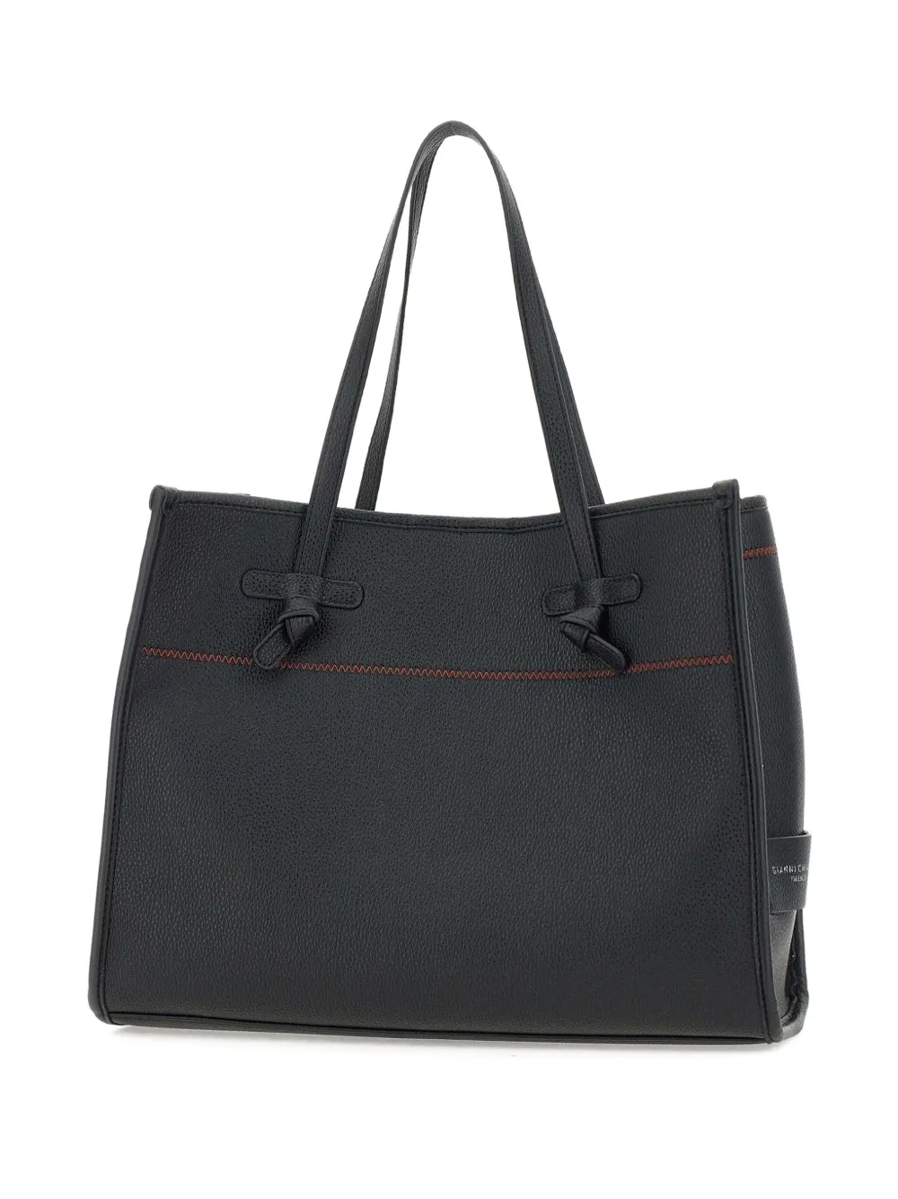 GIANNI CHIARINI Marcella leren shopper met textuur Zwart