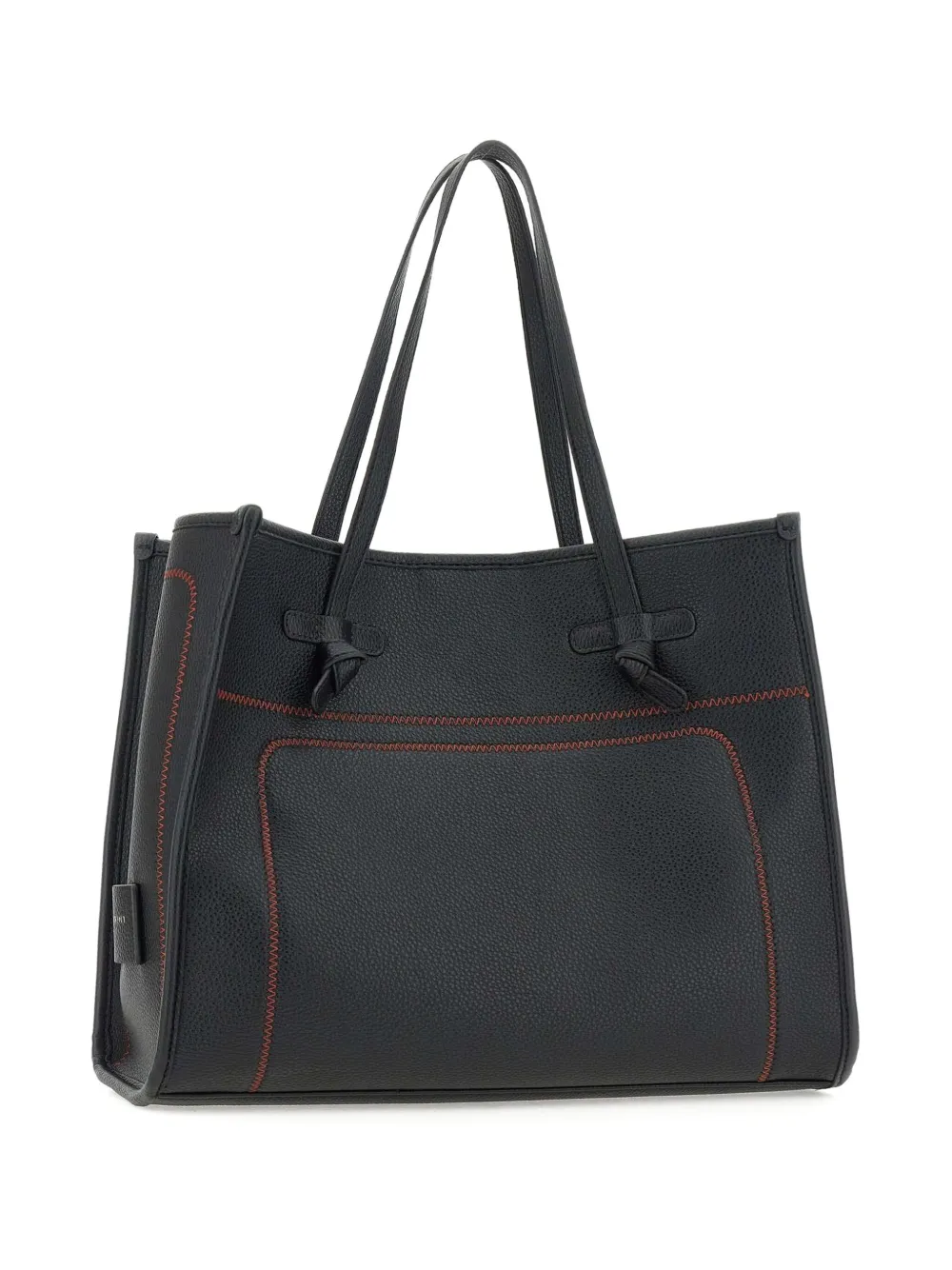 GIANNI CHIARINI Marcella leren shopper met textuur Zwart