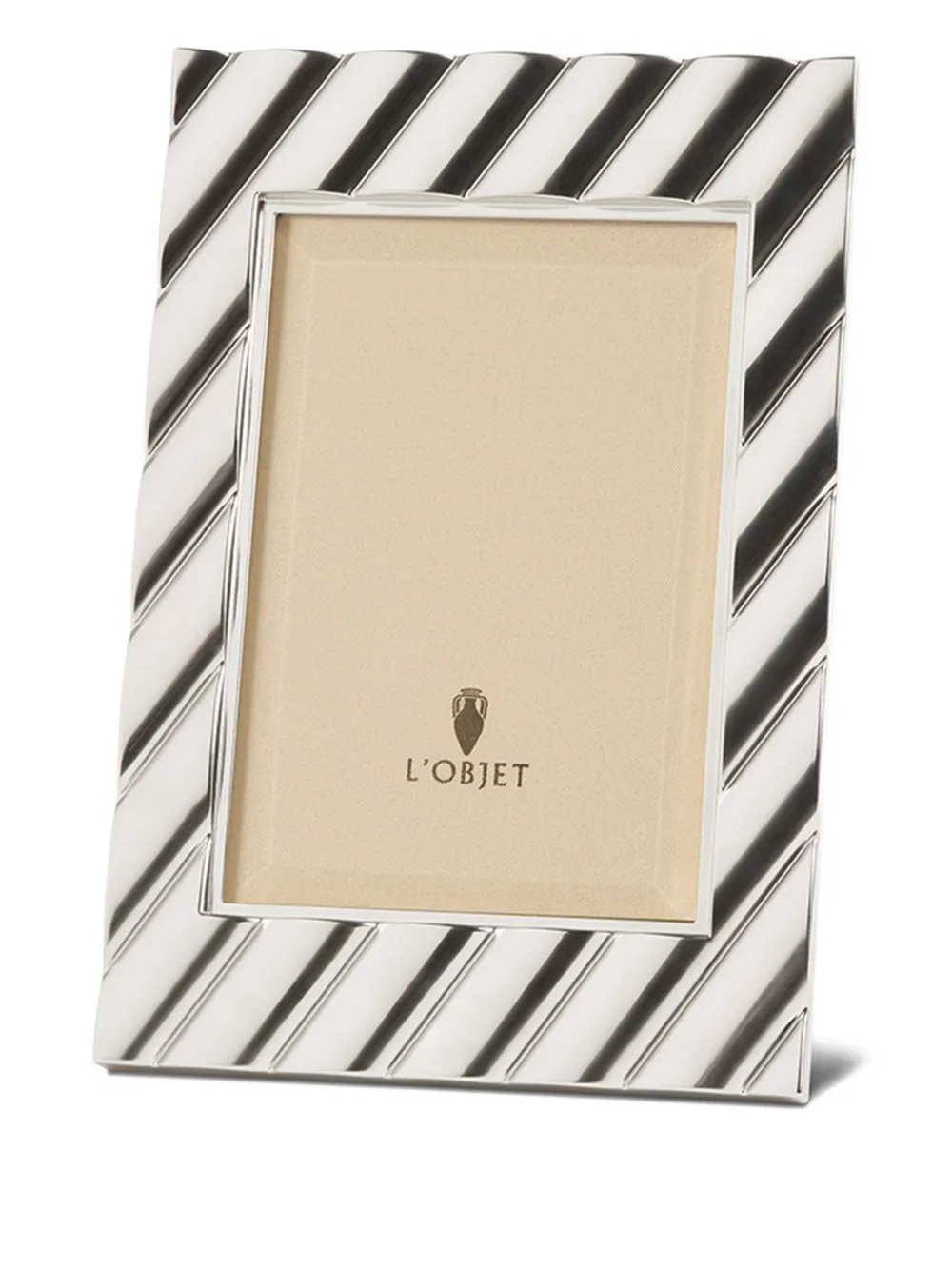L'objet Maxime Striped Photo Frame (10cm X 15cm) In Black
