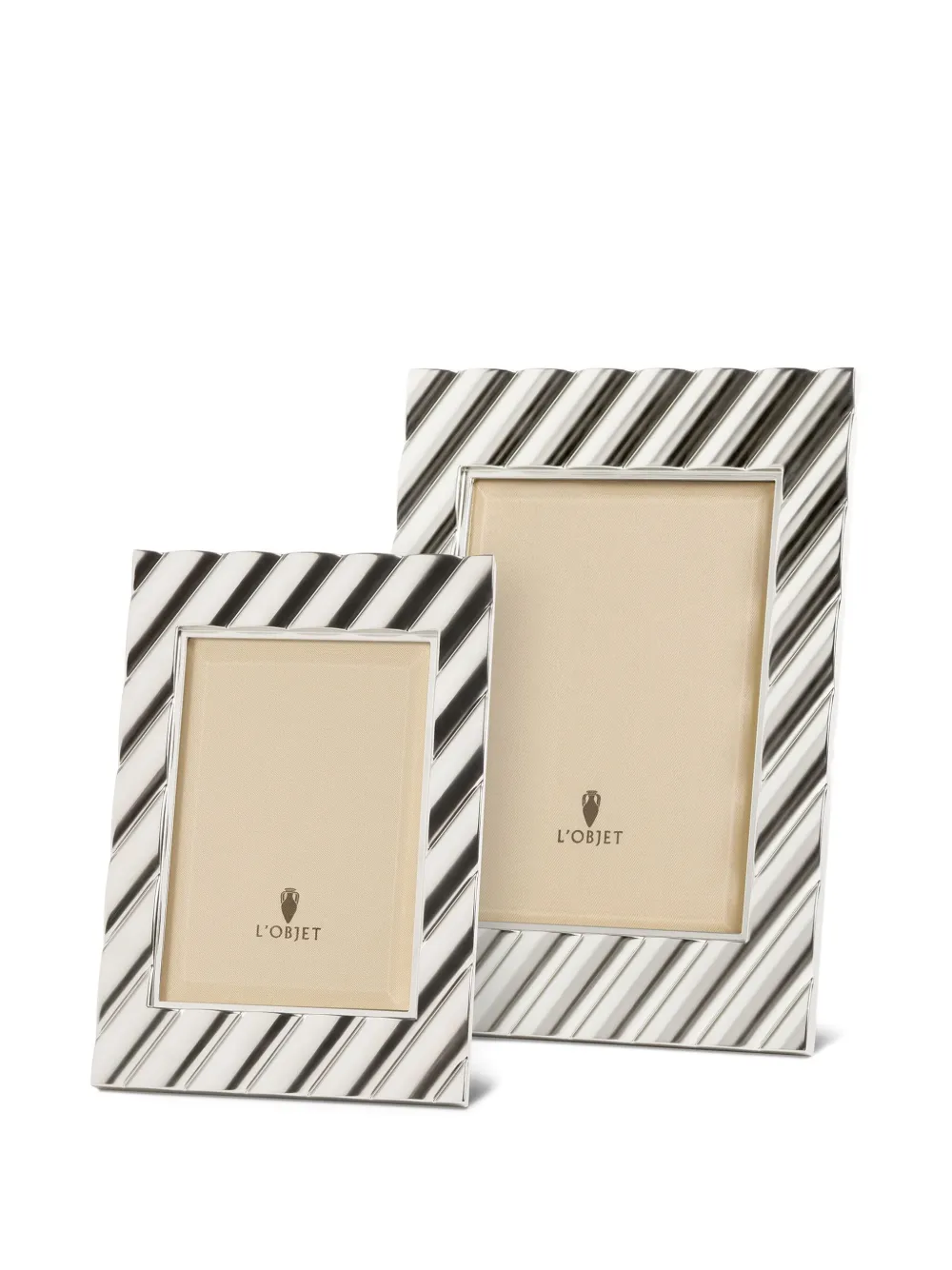 L'objet Maxime Striped Photo Frame (10cm X 15cm) In Black