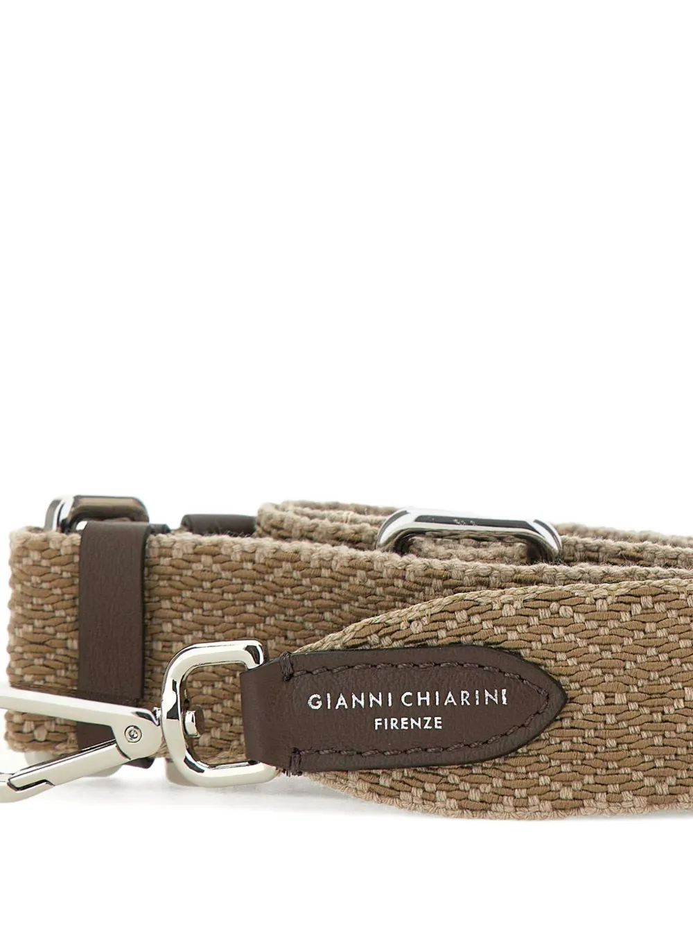 GIANNI CHIARINI Schouderband met logopatch Bruin
