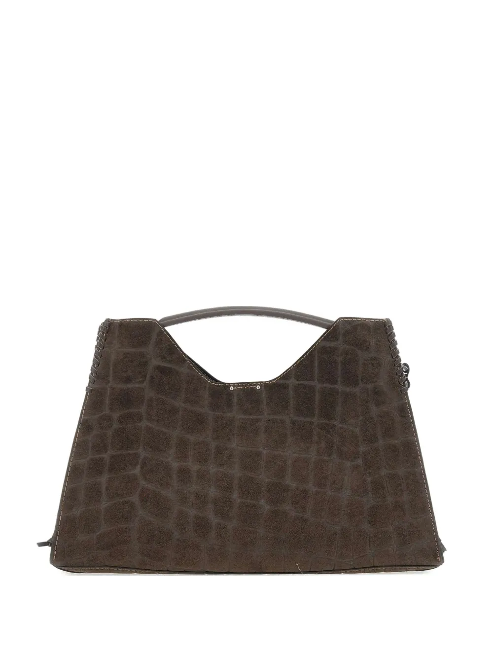 GIANNI CHIARINI Tas met krokodillen-reliëf en handvat Bruin