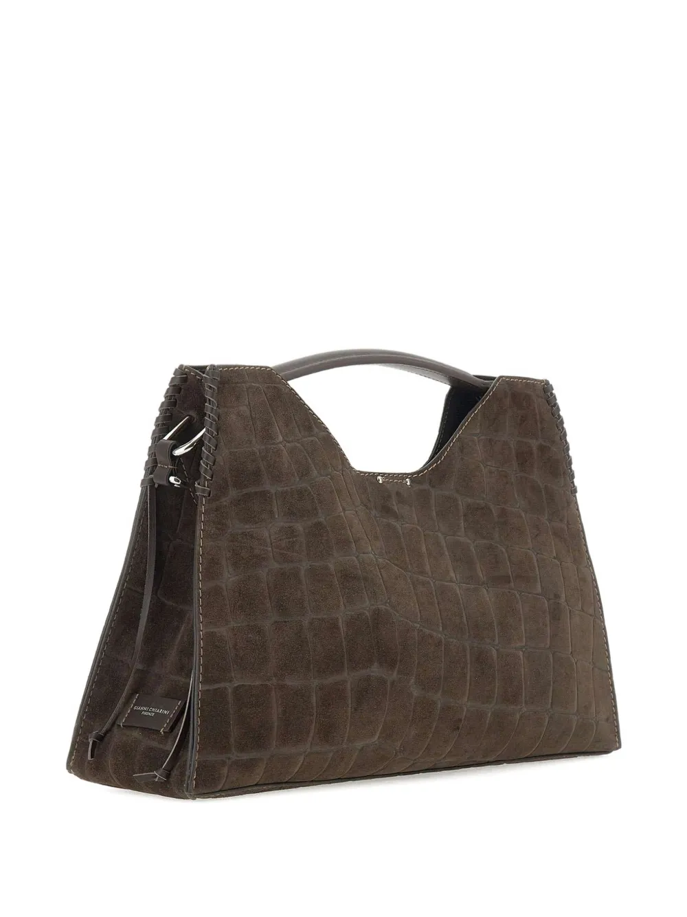 GIANNI CHIARINI Tas met krokodillen-reliëf en handvat Bruin