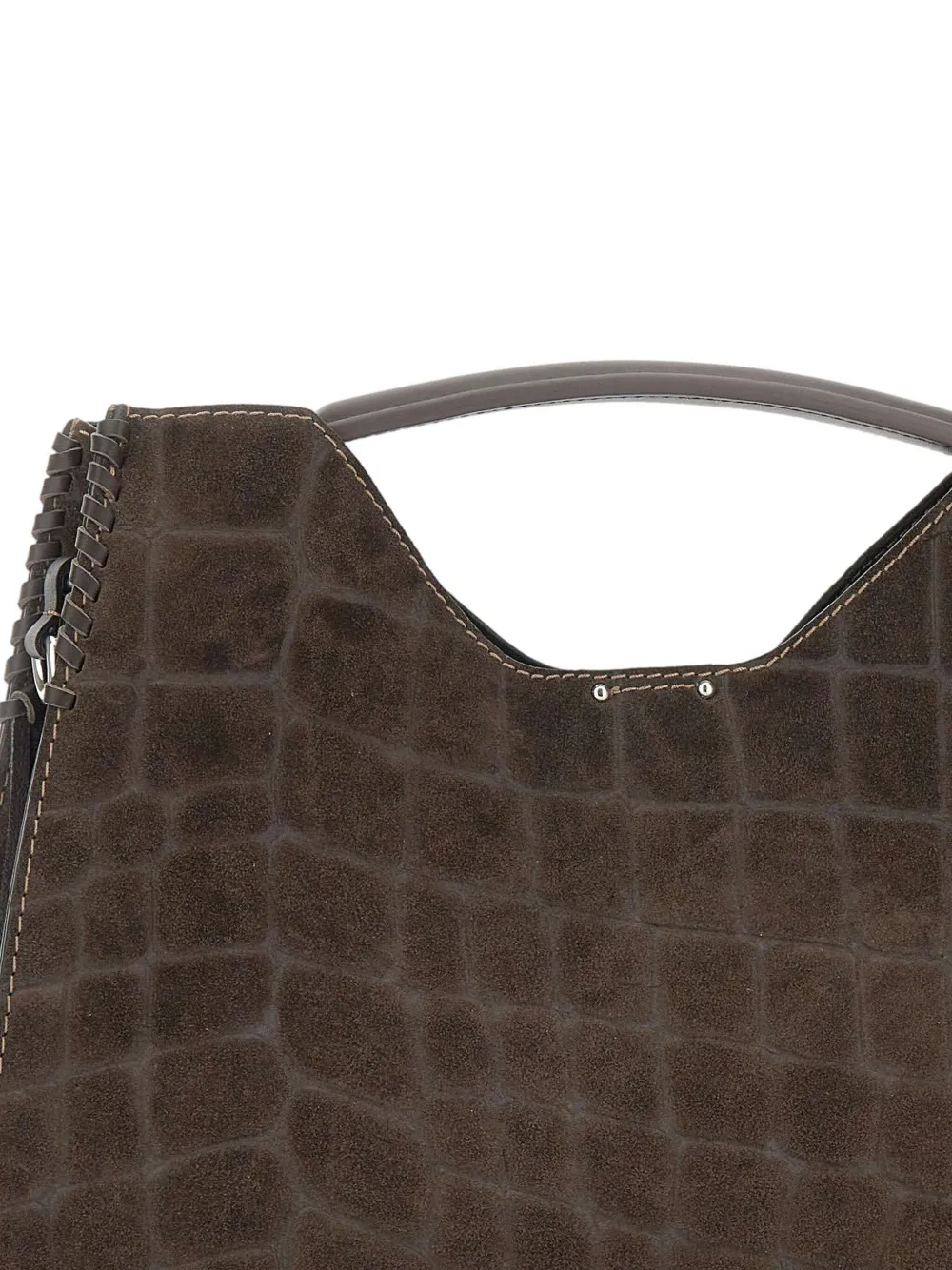 GIANNI CHIARINI Tas met krokodillen-reliëf en handvat Bruin