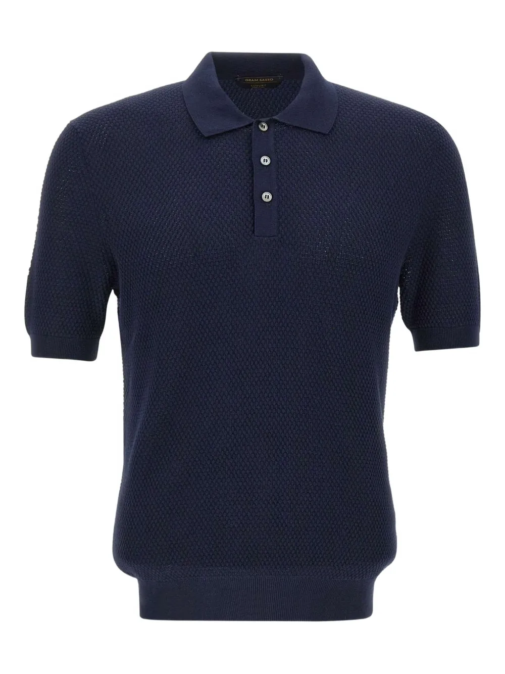 Gran Sasso textured short-sleeve polo shirt | Blue | Image 1