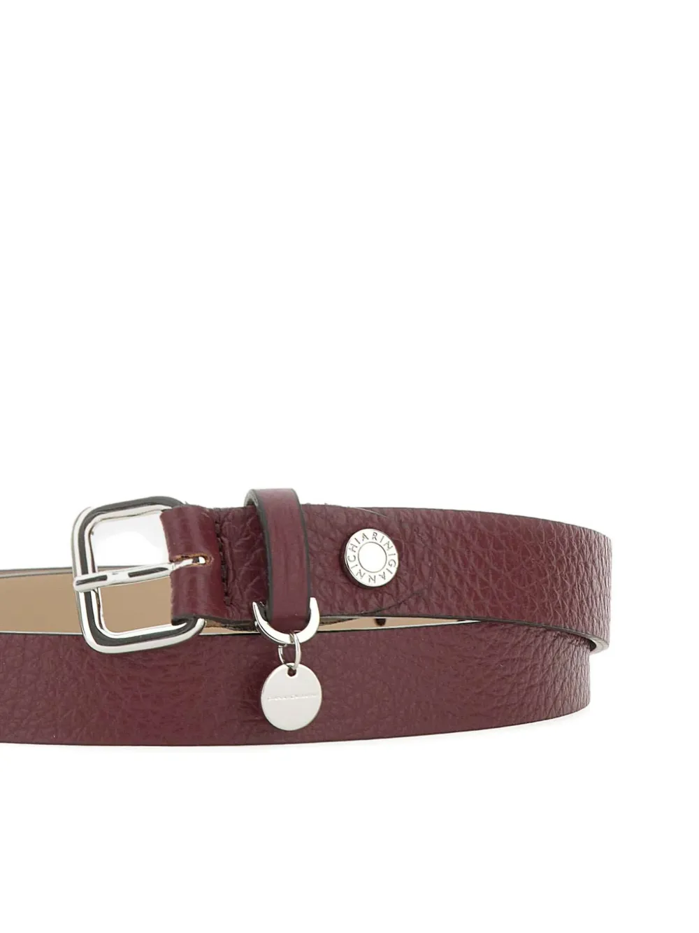 GIANNI CHIARINI pebble-textured buckle belt Rood