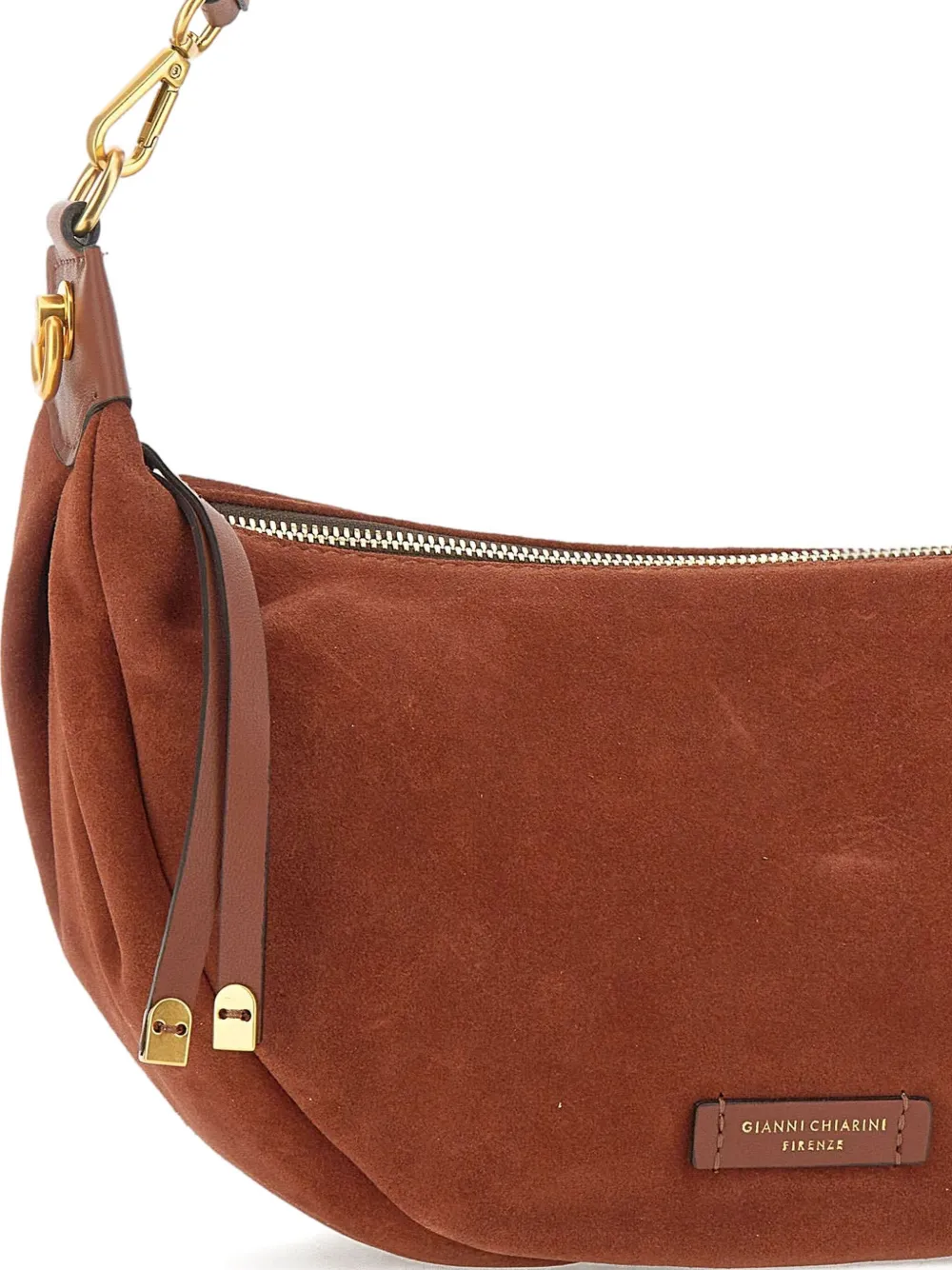 GIANNI CHIARINI Aisha suede zip-fastening handbag Bruin