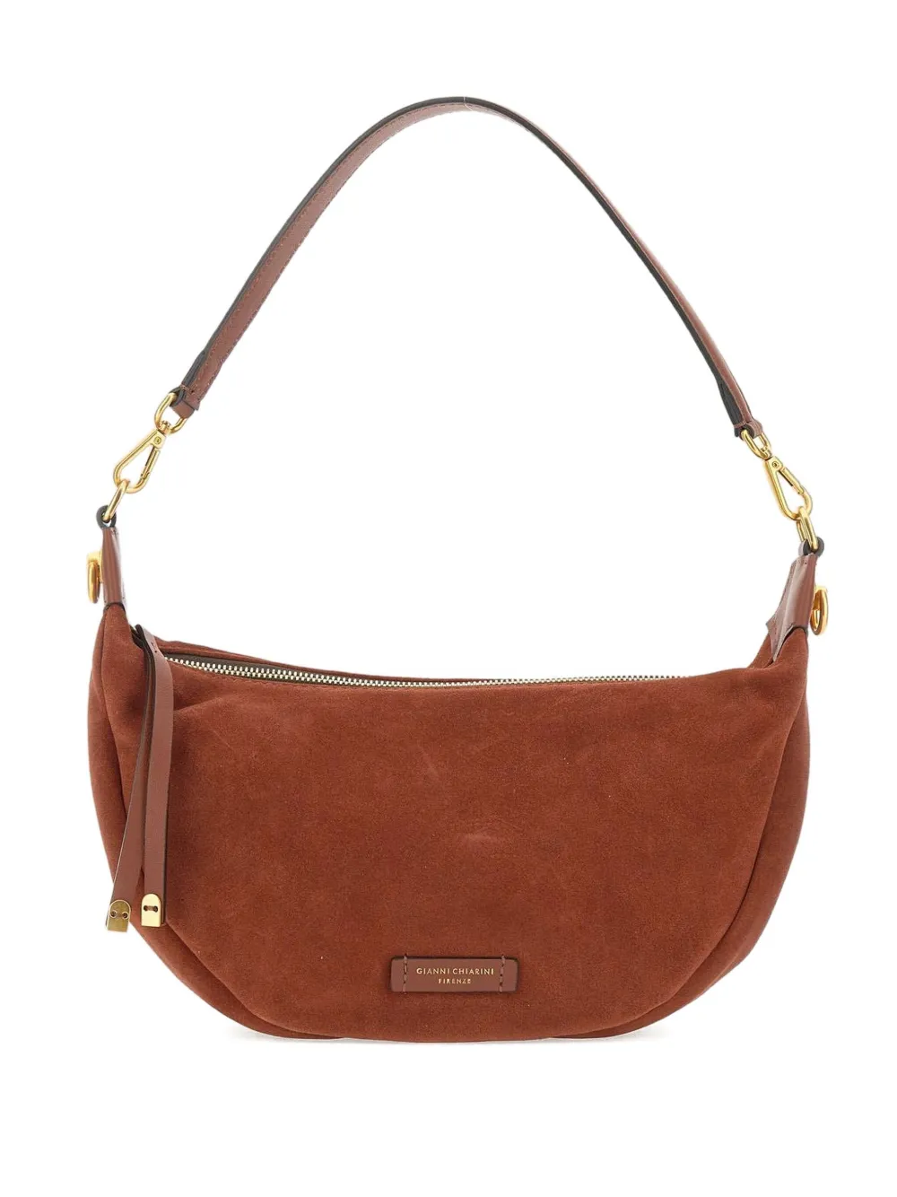 GIANNI CHIARINI Aisha suede zip-fastening handbag Bruin