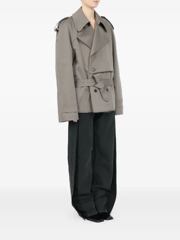 【MM6 Maison Margiela】ダブルトレンチコート/追跡可能 MM6 Maison Margiela ダブルブレスト トレンチコート | グレー