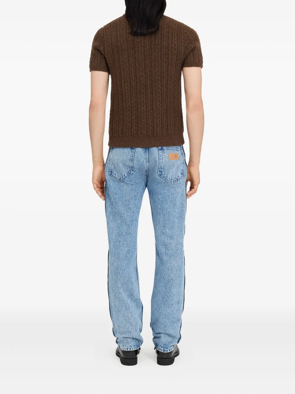 MM6 Maison Margiela Kabelgebreid poloshirt Bruin