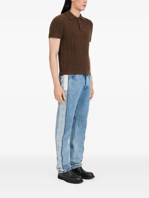 MM6 Maison Margiela ケーブルニット ポロシャツ | ブラウン | FARFETCH JP