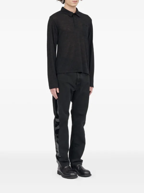 MM6 Maison Margiela ロングスリーブ ポロシャツ | ブラック | FARFETCH JP