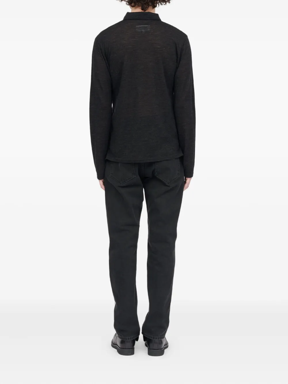 MM6 Maison Margiela Poloshirt met lange mouwen Zwart