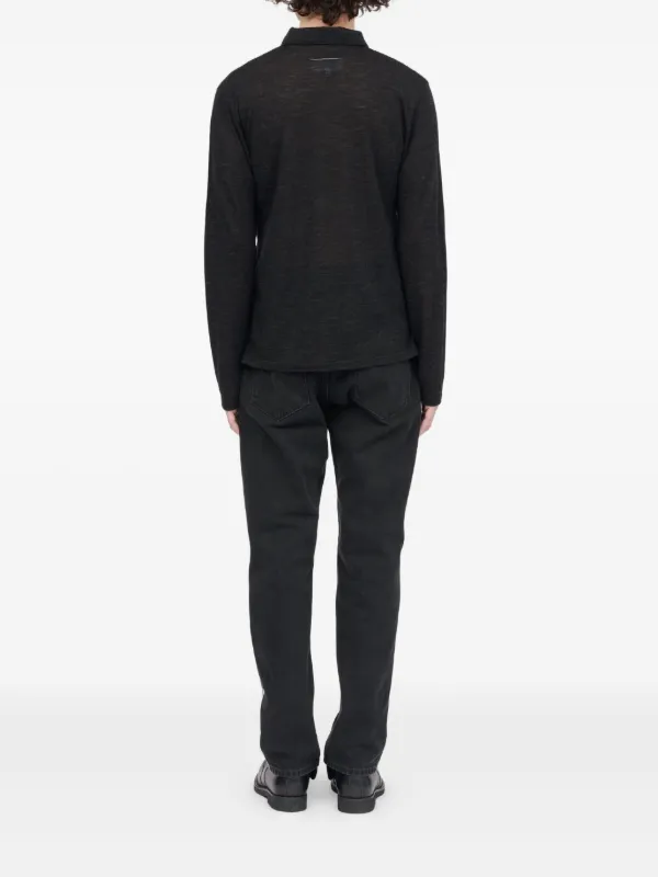 MM6 Maison Margiela 長袖ポロシャツ ブラック MM6 Maison Margiela ロングスリーブ ポロシャツ | ブラック | FARFETCH JP