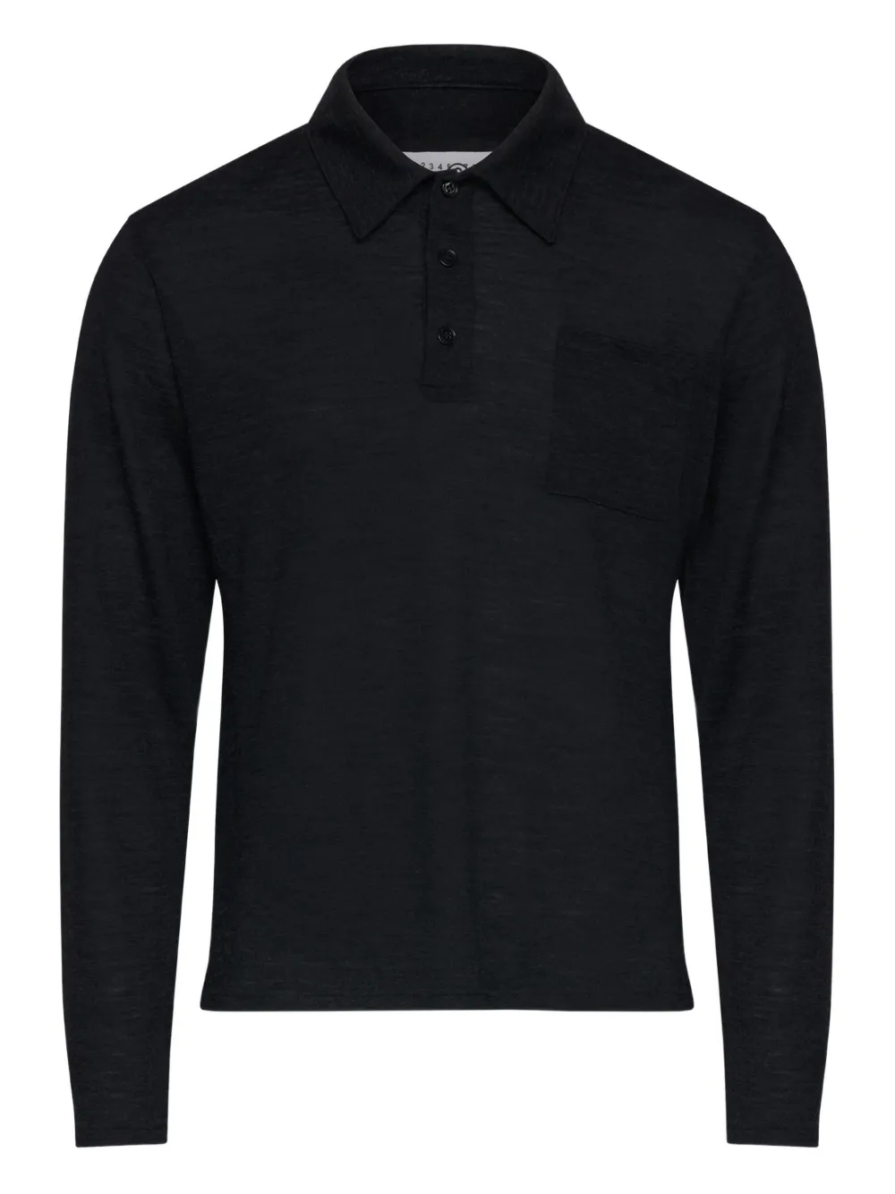 MM6 Maison Margiela long-sleeve polo shirt | Black | Image 1
