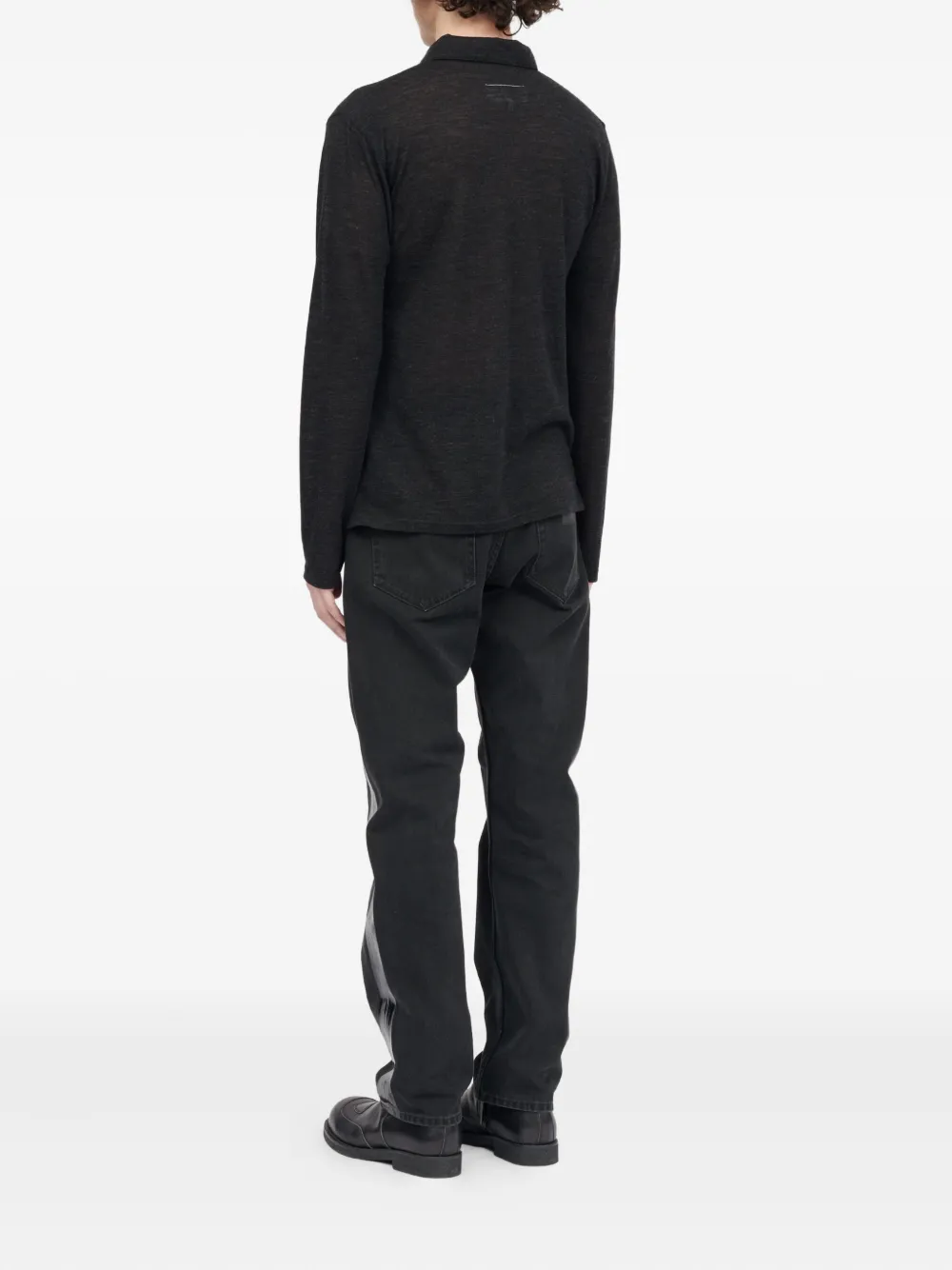 MM6 Maison Margiela Poloshirt met lange mouwen Zwart