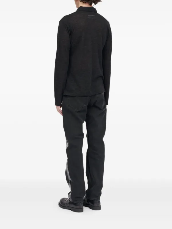 MM6 Maison Margiela ロングスリーブ ポロシャツ | ブラック | FARFETCH JP