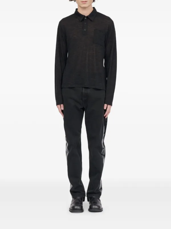 MM6 Maison Margiela 長袖ポロシャツ ブラック MM6 Maison Margiela ロングスリーブ ポロシャツ | ブラック | FARFETCH JP