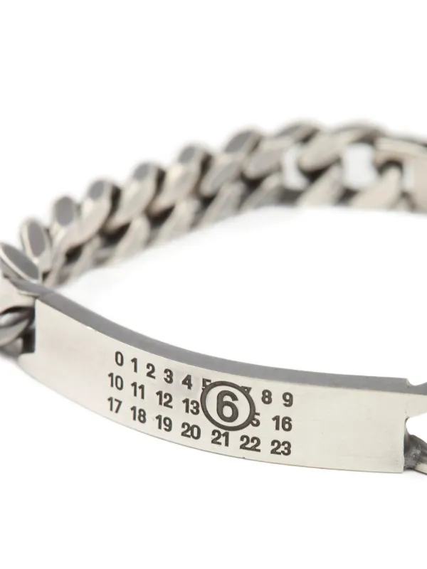 [MM6 Maison Margiela] NUMBERING LOGO CHAIN BRACELET ☆関税込 MM6 Maison Margiela logo-engraved Chain Bracelet | Silver