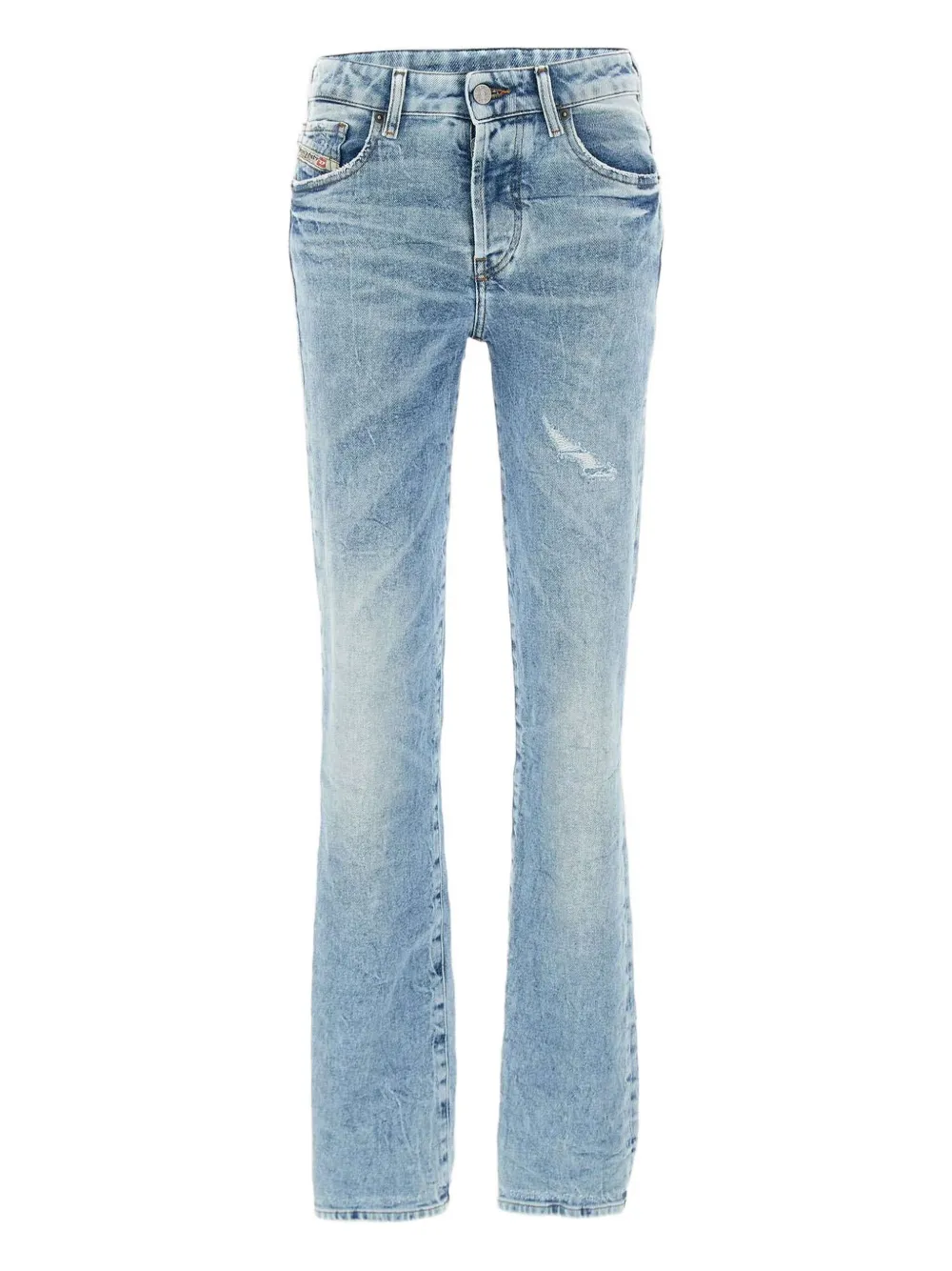 Shop Diesel Distressed Straight-leg Jeans