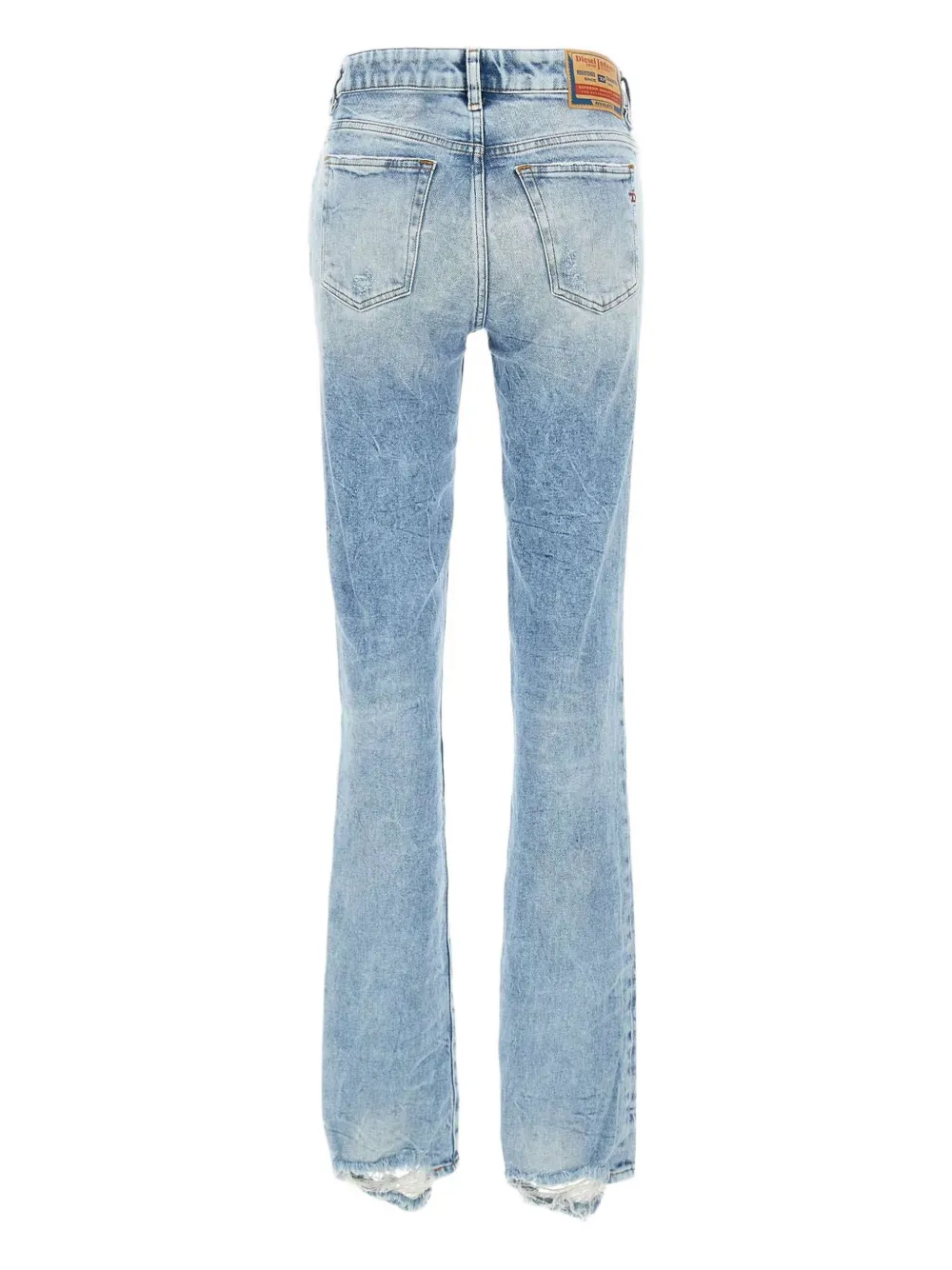 Diesel distressed straight-leg jeans - Blauw