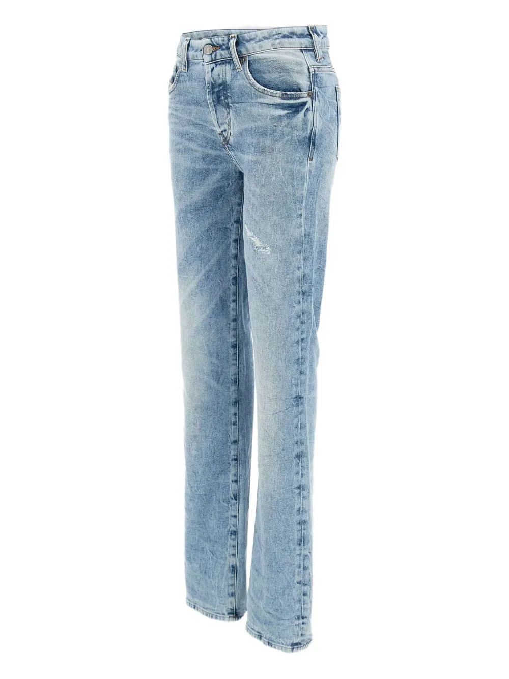Shop Diesel Distressed Straight-leg Jeans