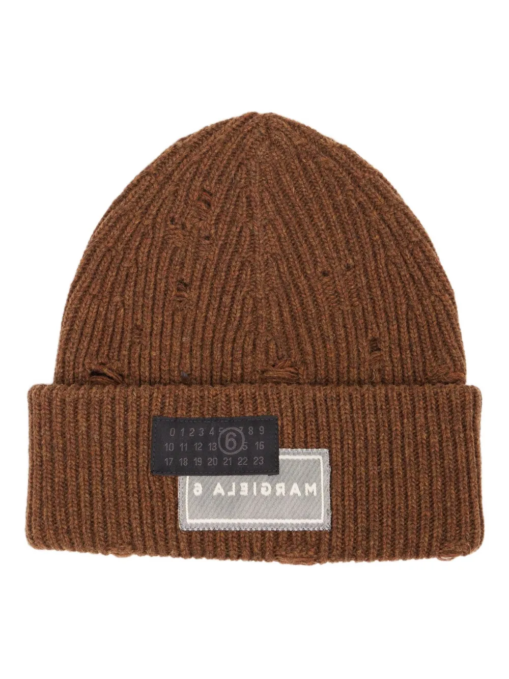 MM6 Maison Margiela Ribgebreide muts Bruin