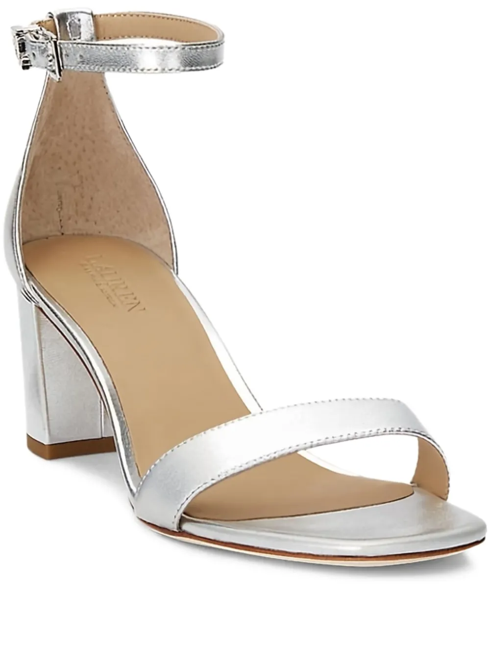 Lauren Ralph Lauren metallic ankle-strap sandals Silver