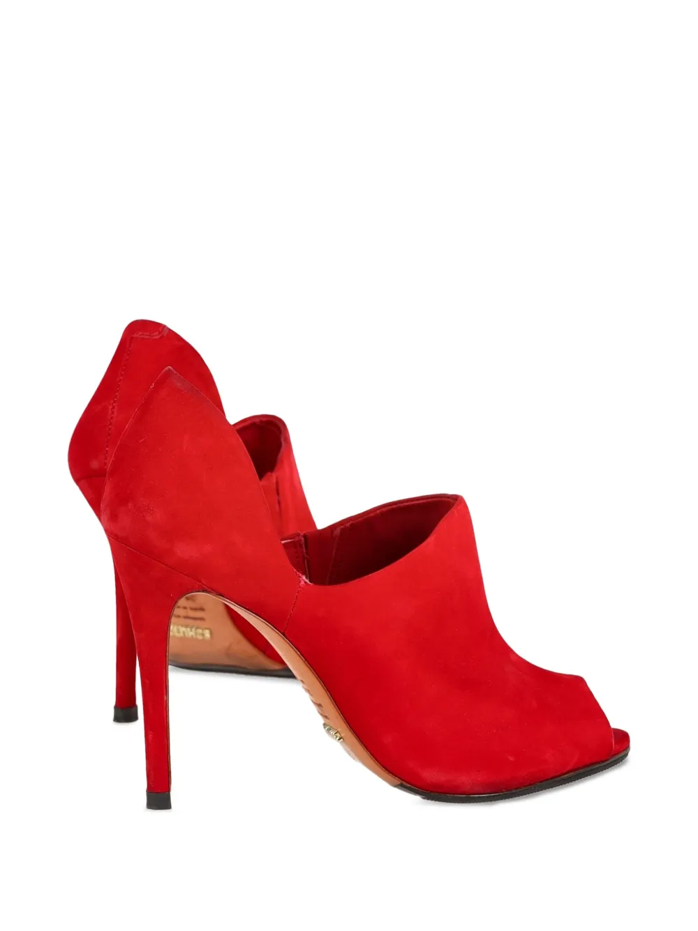 Vintage 100 mm pumps met open neus - Rood