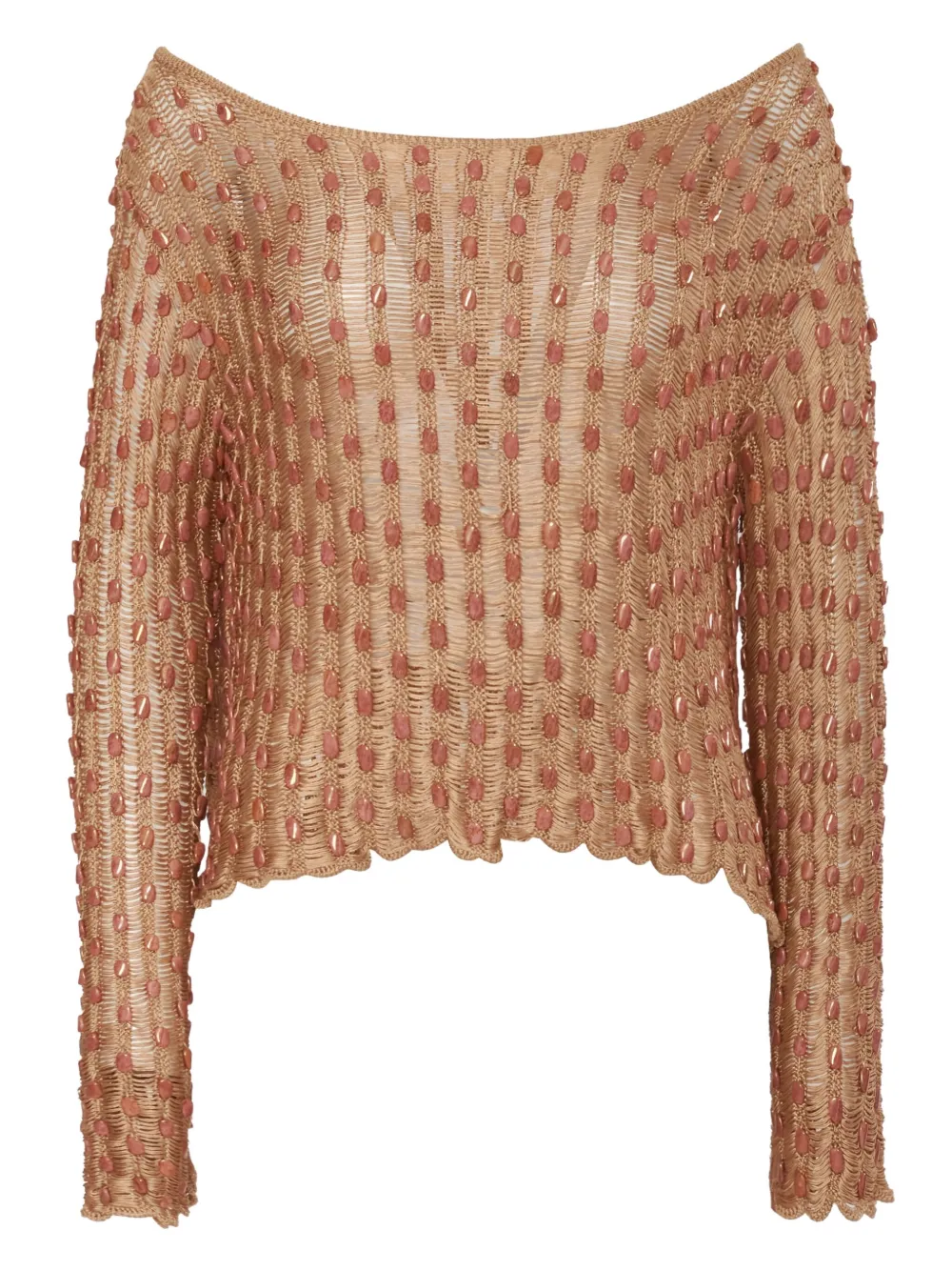 Krizia Pre-Owned bead-embellished sweater | Neutrals | Image 1