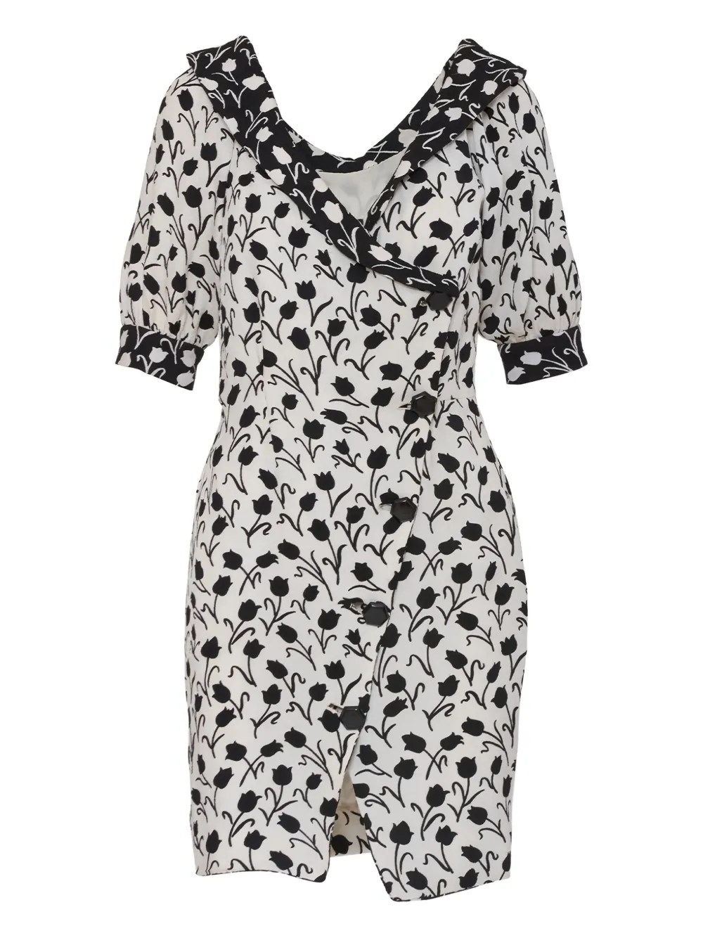 Vintage robe pre-owned à fleurs | blanc | Image 1