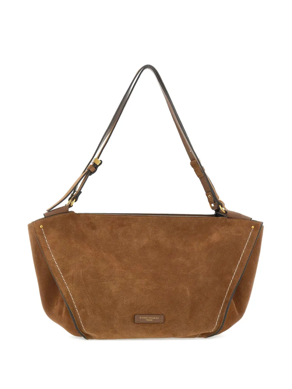 GIANNI CHIARINI Bloom suede tote bag Bruin