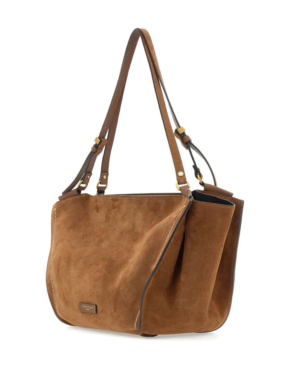 GIANNI CHIARINI Bloom suède shopper Bruin