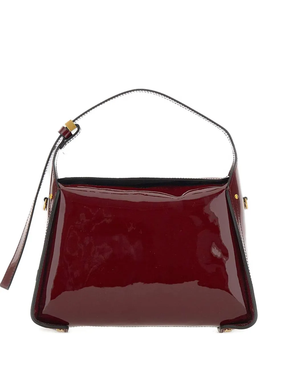 GIANNI CHIARINI patent leather top-handle shoulder bag Rood