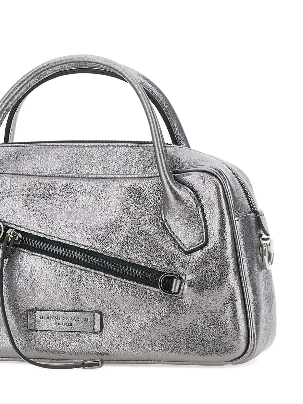 GIANNI CHIARINI metallic zip-detail tote bag Zilver