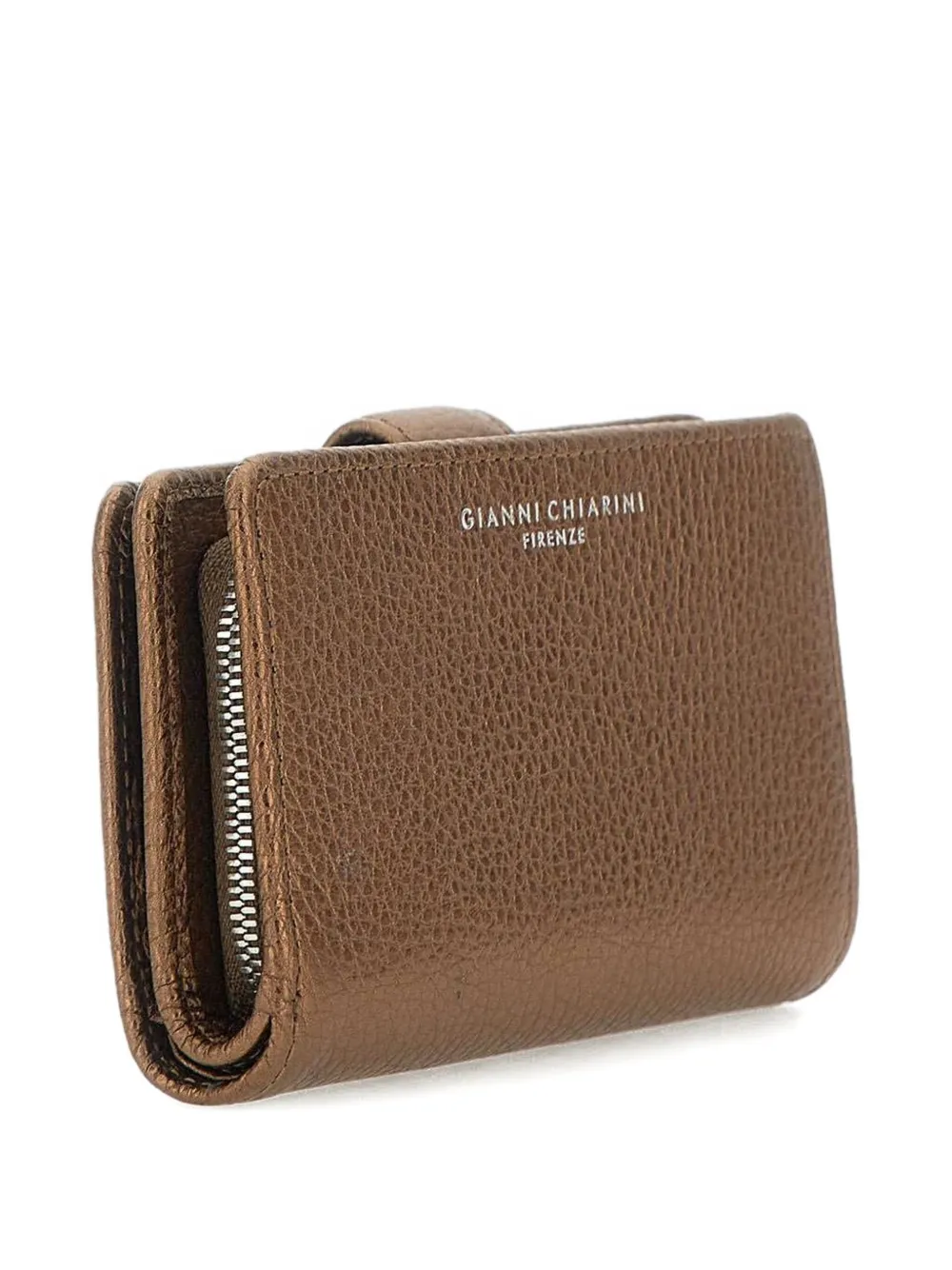 GIANNI CHIARINI Leren portemonnee met logoprint Bruin