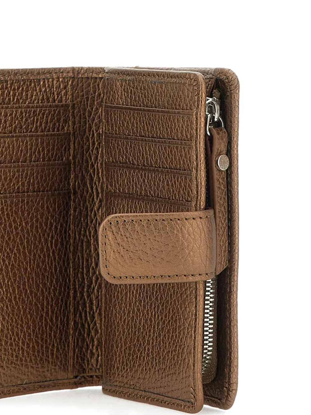 GIANNI CHIARINI Leren portemonnee met logoprint Bruin