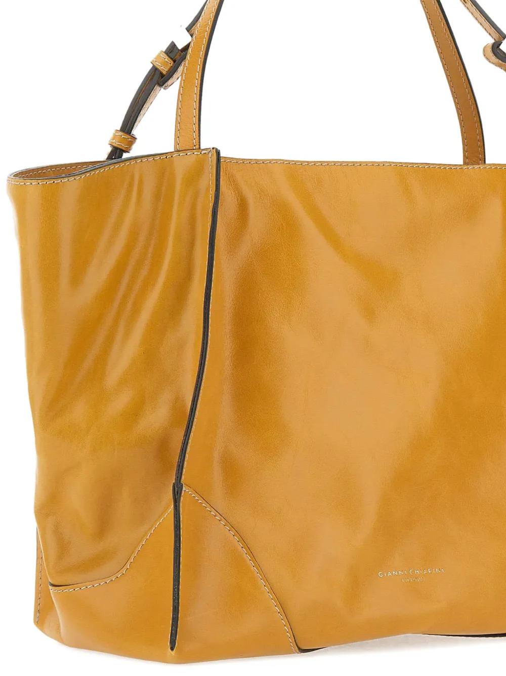 GIANNI CHIARINI Leren shopper Geel