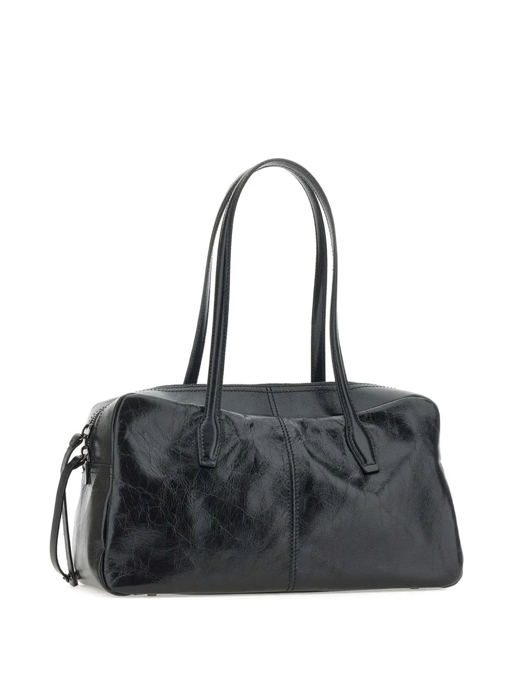 GIANNI CHIARINI Leren shopper met rits Zwart