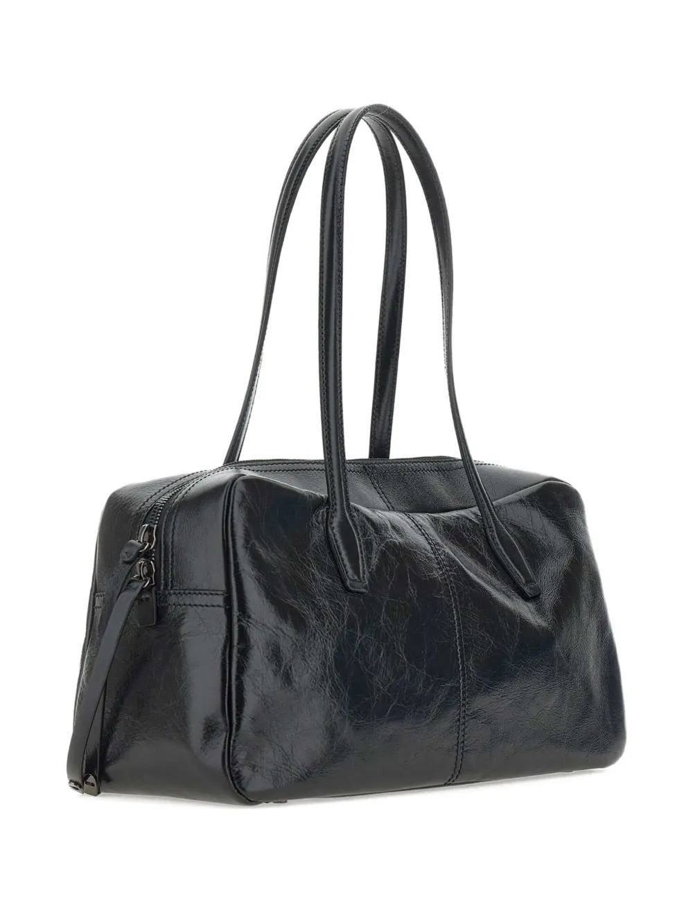 GIANNI CHIARINI Leren shopper met rits Zwart