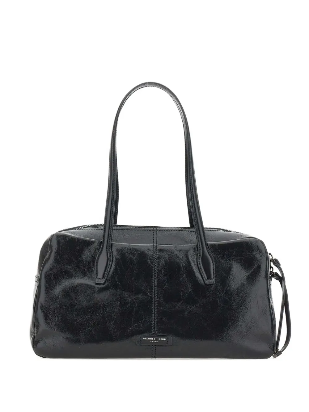 GIANNI CHIARINI Leren shopper met rits Zwart