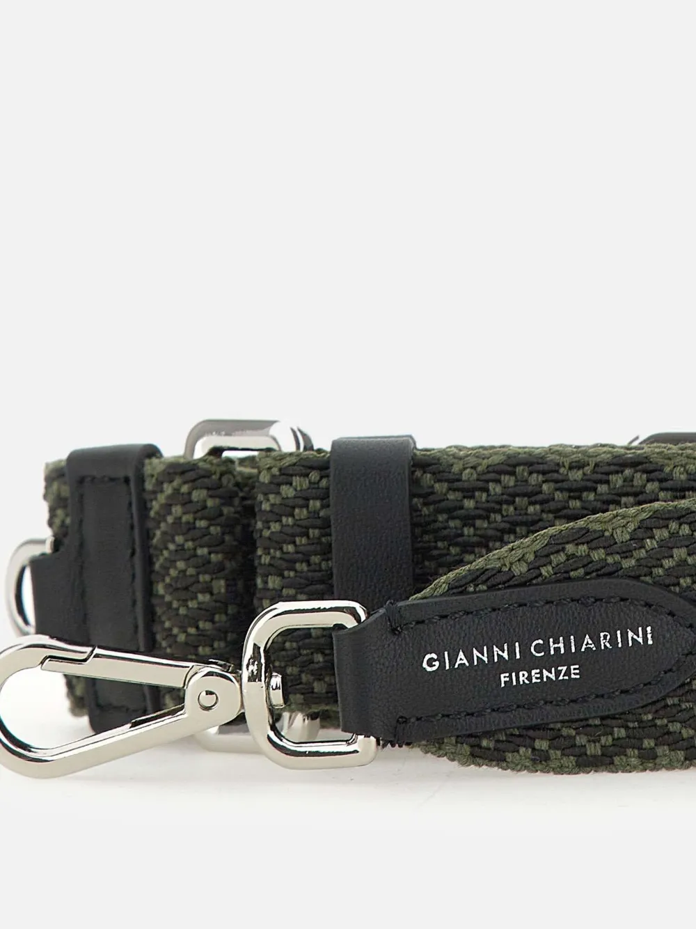 GIANNI CHIARINI Schoudertasband met metalen drukknoop Zwart