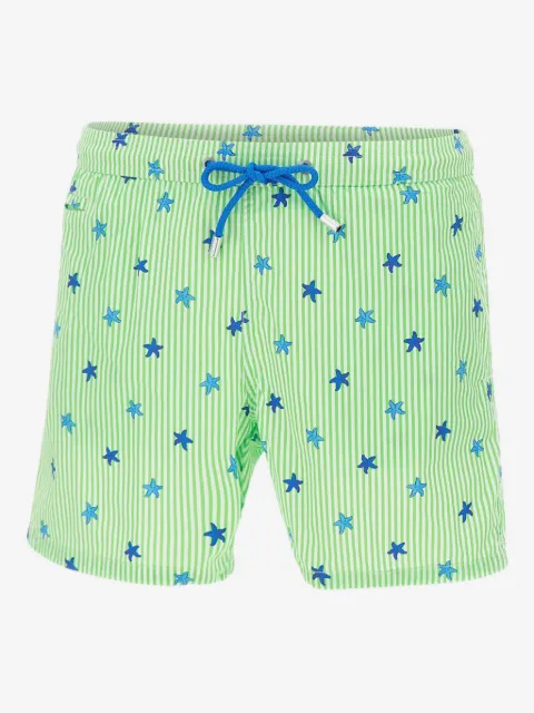 MC2 Saint Barth striped star-pattern swim shorts