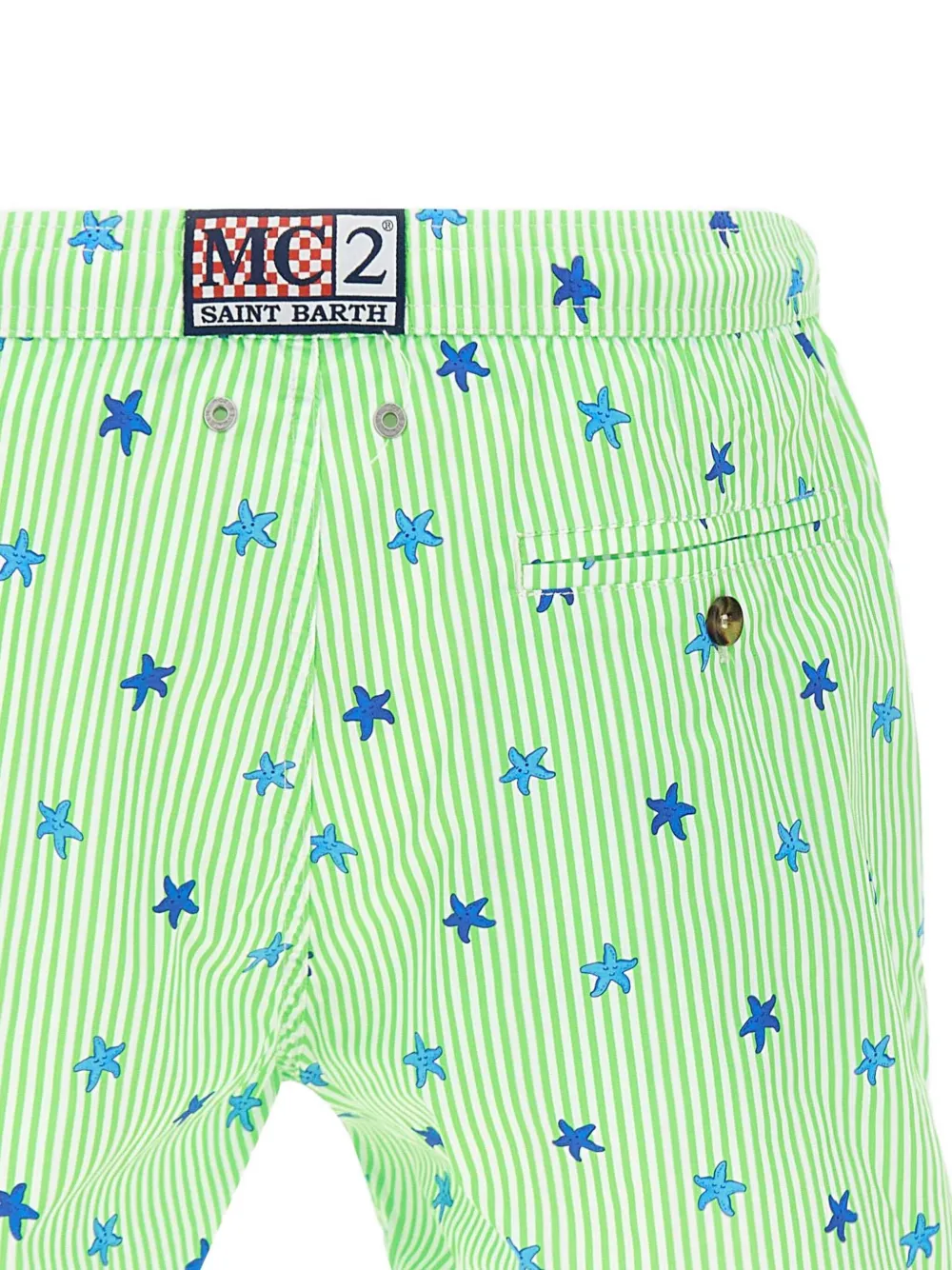 MC2 Saint Barth Zwembroek met gestreept sterpatroon Groen