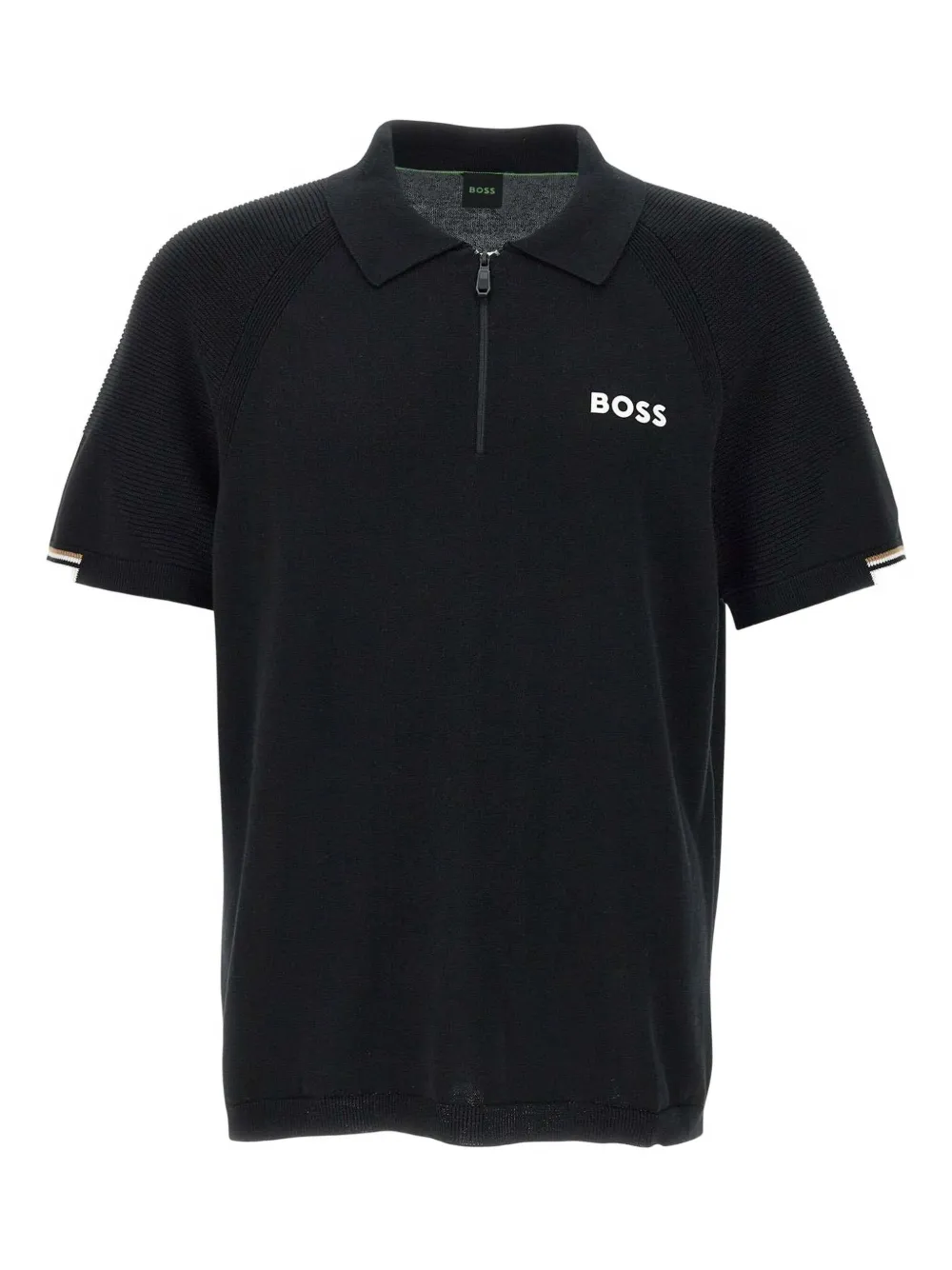 BOSS playera tipo polo con cierre | negro | Image 1