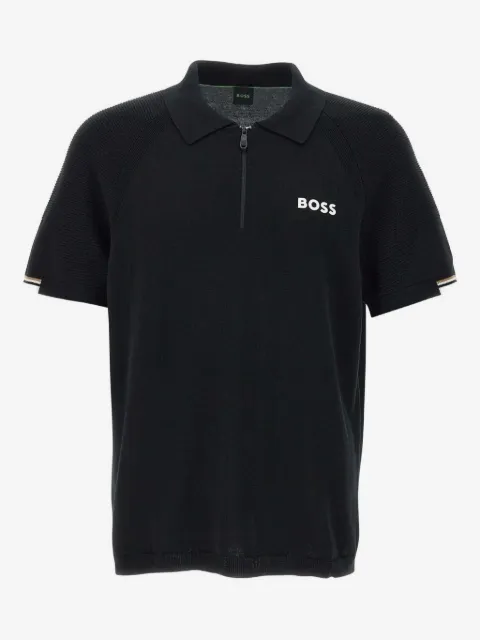 BOSS zip-neck polo shirt