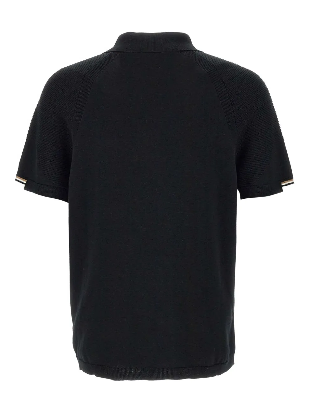 BOSS zip-neck polo shirt - Zwart